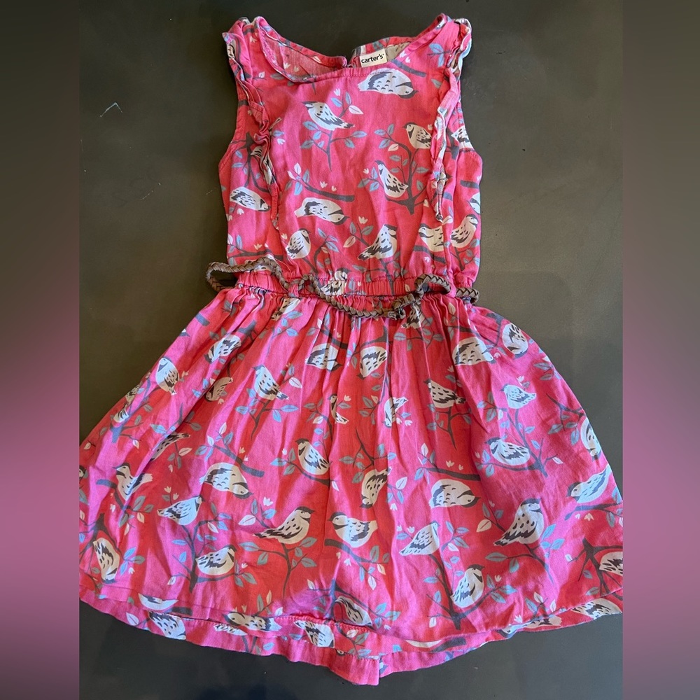 CARTERS SZ 4T DRESS BELTED PINK